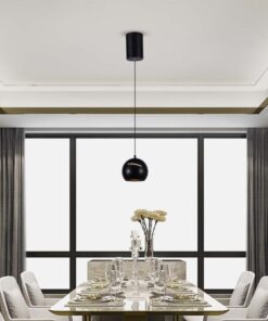 LED κρεμαστό φωτιστικό οροφής σφαίρα 8.5W 3000K θερμό λευκό με μαύρο σώμα V-TAC – 7998