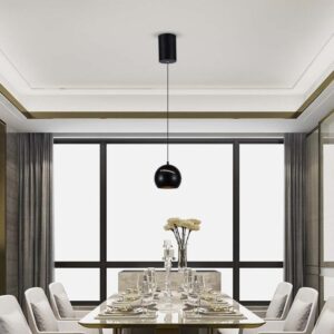 LED κρεμαστό φωτιστικό οροφής σφαίρα 8.5W 3000K θερμό λευκό με μαύρο σώμα V-TAC – 7998