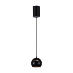LED κρεμαστό φωτιστικό οροφής σφαίρα 8.5W 3000K θερμό λευκό με μαύρο σώμα V-TAC – 7998