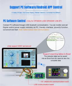 GloboStar® 79984 DPS5020-USB-BT Ψηφιακό Δοκιμαστικό Εργαλείο Ηλεκτρονικού/Τεχνικού Τμήματος Ρυθμιζόμενης Τάσης & Ampere – Βολτόμετρο/Αμπερόμετρο/Βατόμετρο Μετατροπέας με LCD Οθόνη Max Output 0-20A/DC 0-50V/0-1000W με Micro USB & Βluetooth APP