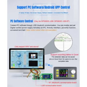 GloboStar® 79984 DPS5020-USB-BT Ψηφιακό Δοκιμαστικό Εργαλείο Ηλεκτρονικού/Τεχνικού Τμήματος Ρυθμιζόμενης Τάσης & Ampere – Βολτόμετρο/Αμπερόμετρο/Βατόμετρο Μετατροπέας με LCD Οθόνη Max Output 0-20A/DC 0-50V/0-1000W με Micro USB & Βluetooth APP