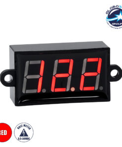 GloboStar® 79985 Όργανο Μέτρησης Τάσης Βολτόμετρο με Οθόνη LED Display DC 3.5 έως 30V Κόκκινο Μ5.5 x Π1.5 x Υ2.5cm
