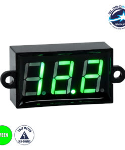 GloboStar® 79986 Όργανο Μέτρησης Τάσης Βολτόμετρο με Οθόνη LED Display DC 3.5 έως 30V Πράσινο Μ5.5 x Π1.5 x Υ2.5cm