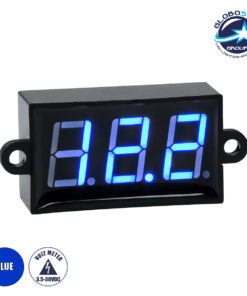 GloboStar® 79987 Όργανο Μέτρησης Τάσης Βολτόμετρο με Οθόνη LED Display DC 3.5 έως 30V Μπλε Μ5.5 x Π1.5 x Υ2.5cm