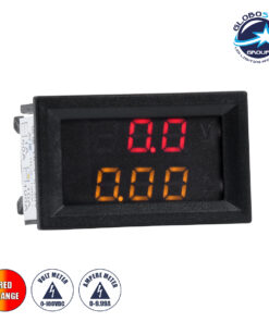 GloboStar® 79988 Όργανο Μέτρησης Τάσης Βολτόμετρο – Αμπερόμετρο με Οθόνη LED Display DC 0 έως 100V – Ampere 0 έως 9.99A Κόκκινο Πορτοκαλί Μ5 x Π1.5 x Υ3cm