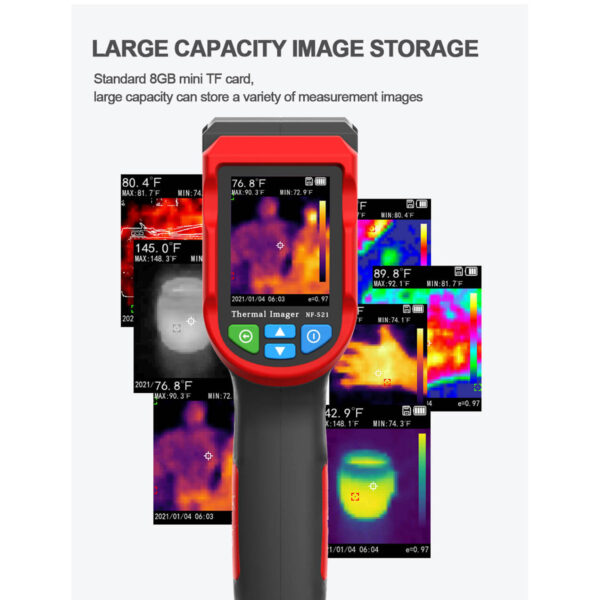 GloboStar® 79989 Θερμοκάμερα Χειρός -10°C – 400°C 32×32 Pixel Οθόνη 2.4 TFT LCD 2 Megapixel HD Επαναφορτιζόμενη με Μπαταρία Li-ion 2600mAh & Καλώδιο Φόρτισης Micro USB Interface – 8GB Micro TF Card