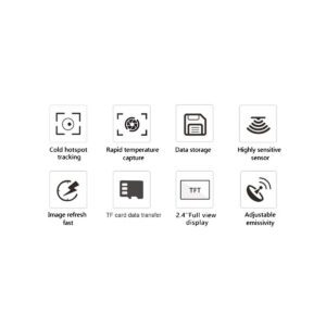 GloboStar® 79989 Θερμοκάμερα Χειρός -10°C – 400°C 32×32 Pixel Οθόνη 2.4 TFT LCD 2 Megapixel HD Επαναφορτιζόμενη με Μπαταρία Li-ion 2600mAh & Καλώδιο Φόρτισης Micro USB Interface – 8GB Micro TF Card