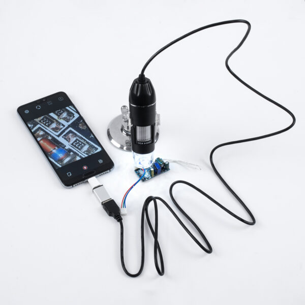 GloboStar® 79995 Digital Electron Microscope With 8 LED – Ψηφιακό Ηλεκτρονικό Μικροσκόπιο με 8 LED USB & Type-C Adapter DC 5v x1600 Zoom Mode – Video Camera 2MP 1600×1200 Φ3.5 x Υ12cm
