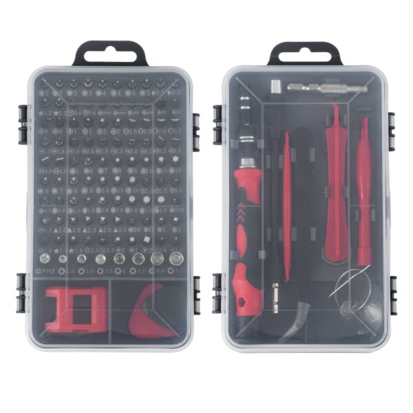 GloboStar® 79999 Επαγγελματικό Mini Σετ Εργαλείων 115 Εξαρτημάτων σε 1 DIY Tool Kit – Για Επισκευές iPhone,Samsung κλπ Κινητά Τηλέφωνα – PC – Laptop – Xbox – Ρολογιών – Οπτικά – Γυαλιά και Γενικών Μικρόεπισκευών Λεπτομέρειας με Μαγνητικό Κατσαβίδι Καστάνι