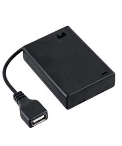 GloboStar® 79791 Box Τροφοδοσίας για Γιρλάντες LED USB 2.0 DC 5V με Μπαταρίες 3 x AA (Δεν Περιλαμβάνονται) & Διακόπτη On/Off – Μαύρο