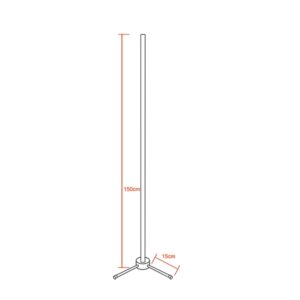 Μοντέρνο Minimal Επιδαπέδιο Μαύρο Φωτιστικό 150cm LED 24 Watt με Ασύρματο Χειριστήριο RF & Dimmer Φυσικό Λευκό 4500k GloboStar ALIEN Design GLOBO-150-2