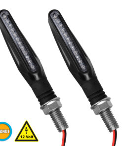 GloboStar® 81753 ΣΕΤ 2 x Φλάς Μοτοσυκλέτας Universal Line LED SMD 5050 5W DC 12V Πορτοκαλί Αδιάβροχα IP65