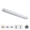 GloboStar® RENATA 60442 Μοντέρνο Φωτιστικό Τοίχου – Απλίκα Καθρέπτη Μπάνιου – Πίνακα LED 12W 1400lm 210° AC 220-240V IP44 Μ60 x Π4 x Υ5.5cm – Φυσικό Λευκό 4500K – Χρώμιο Νίκελ – 3 Χρόνια Εγγύηση