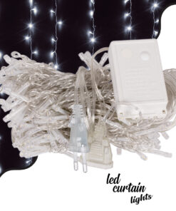 85801 Διακοσμητική Κουρτίνα 3 x 2 Μέτρα με Controller 8 Προγραμμάτων Φωτισμού – Επεκτεινόμενη 240 LED 6W AC 230V με Διάφανο Καλώδιο & Πρίζα Schuko IP20 Ψυχρό Λευκό 6000K Μ3 x Υ2m