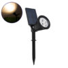 GloboStar® 85709 Μαύρο Προβολάκι Σποτ Κήπου Πλαστικό Καρφωτό LED HIGH POWER 8W 800lm με Ενσωματωμένη Μπαταρία 2200mAh – Φωτοβολταϊκό Πάνελ με Αισθητήρα Ημέρας-Νύχτας Αδιάβροχo IP67 Θερμό Λευκό 3000K