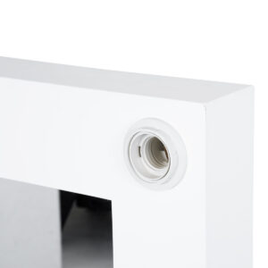 GloboStar® MAKEUP MIRROR-160×80-4 Μοντέρνος Καθρέπτης Μακιγιάζ με Πλαίσιο Φυσικού Ξύλου με Διακόπτη On/Off 20 x E27 AC220-240V – Μ80 x Π7 x Υ160cm – Λευκή Λάκα