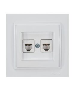 ΠΡΙΖΑ ΤΗΛΕΦΩΝΟΥ ΔΙΠΛΗ RJ 11 ΛΕΥΚΗ EUROLAMP – 152-10139
