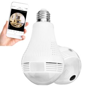 GloboStar® 76073 WIFI 2.4G IP CAMERA 2.0MP 1080P – Έξυπνη Κρυφή IP Κάμερα WiFi 1080P Fish Eye 360° 3W LED σε Σχήμα Λάμπας με Ντουί και Βάση E27 Smart Home