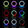 GloboStar® 75801 Professional Digital Ring Light Φ26cm LED SMD 30W 3000lm 180° DC 5V με Καλώδιο Τροφοδοσίας USB – Ενσωματωμένο Χειριστήριο Εναλλαγής Χρωμάτων & 1 Βάση Τηλεφώνου – Πολύχρωμο RGBW+WW Dimmable