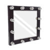 GloboStar® MAKEUP MIRROR-80×80-2 Μοντέρνος Καθρέπτης Μακιγιάζ με Πλαίσιο Φυσικού Ξύλου με Διακόπτη On/Off 12 x E27 AC220-240V – Μ80 x Π7 x Υ80cm – Καφέ Wenge