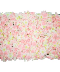 GloboStar® 78323 Συνθετικό Πάνελ Φυλλωσιάς – Κάθετος Κήπος Άγρια Ορτανσία Ροζ/Λευκό/Κίτρινο Μ60 x Υ40 x Π5cm