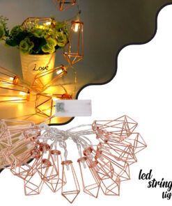 79804 Διακοσμητική Γιρλάντα Bronze Cone 3 Μέτρα με Διακόπτη On/Off – 20 LED 2W με Μπαταρίες 2xAA & Διάφανο Καλώδιο IP20 Θερμό Λευκό 2700K Μ3m