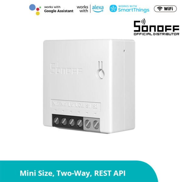 GloboStar® 80002 SONOFF MINIR2 - Wi-Fi Smart Switch Two Way Dual Relay (Upgraded) - 2 Output Channel