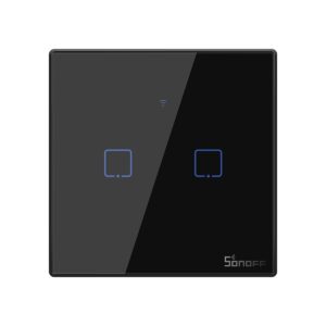 GloboStar® 80019 SONOFF T3EU2C-TX-EU-R2 – Wi-Fi Smart Wall Touch Button Switch 2 Way TX GR Series-80019GS