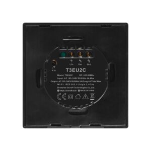 GloboStar® 80019 SONOFF T3EU2C-TX-EU-R2 – Wi-Fi Smart Wall Touch Button Switch 2 Way TX GR Series-80019GS