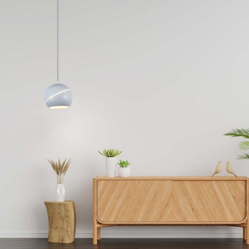 LED κρεμαστό φωτιστικό οροφής σφαίρα 8.5W 3000K θερμό λευκό με λευκό σώμα και On/Off αφής V-TAC – 8002