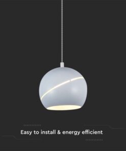 LED κρεμαστό φωτιστικό οροφής σφαίρα 8.5W 3000K θερμό λευκό με λευκό σώμα και On/Off αφής V-TAC – 8002