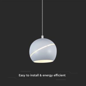 LED κρεμαστό φωτιστικό οροφής σφαίρα 8.5W 3000K θερμό λευκό με λευκό σώμα και On/Off αφής V-TAC – 8002