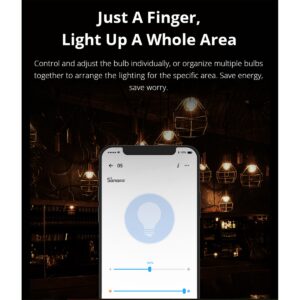 GloboStar® 80027 SONOFF B02-F-A60-R2 – Wi-Fi Smart LED Filament Bulb E27 A60 7W 806lm AC 220-240V CCT Change from 2200K to 6500K Dimmable