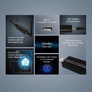 GloboStar® 80057 SONOFF ZBDongle-E – Zigbee Wireless 3.0 USB Dongle Plus – Universal Gateway ZHA & Zigbee2MQTT-80057GS