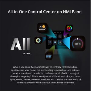 GloboStar® 80058 SONOFF NSPanel-R2-2022-EU – Wi-Fi Smart Scene Wall Switch(86/EU Type) – Integrated HMI Panel – Smart Temperature Control