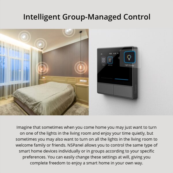 GloboStar® 80058 SONOFF NSPanel-R2-2022-EU – Wi-Fi Smart Scene Wall Switch(86/EU Type) – Integrated HMI Panel – Smart Temperature Control