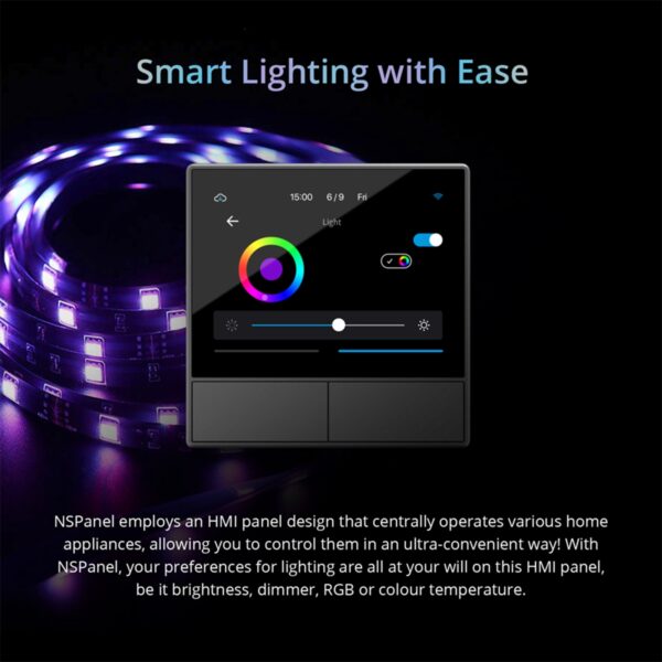 GloboStar® 80058 SONOFF NSPanel-R2-2022-EU – Wi-Fi Smart Scene Wall Switch(86/EU Type) – Integrated HMI Panel – Smart Temperature Control