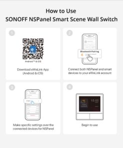 GloboStar® 80058 SONOFF NSPanel-R2-2022-EU – Wi-Fi Smart Scene Wall Switch(86/EU Type) – Integrated HMI Panel – Smart Temperature Control