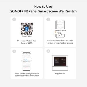 GloboStar® 80058 SONOFF NSPanel-R2-2022-EU – Wi-Fi Smart Scene Wall Switch(86/EU Type) – Integrated HMI Panel – Smart Temperature Control