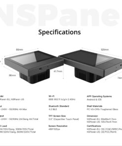 GloboStar® 80058 SONOFF NSPanel-R2-2022-EU – Wi-Fi Smart Scene Wall Switch(86/EU Type) – Integrated HMI Panel – Smart Temperature Control