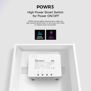 GloboStar® 80060 SONOFF POWR3 – Wi-Fi Smart High Power Switch – 25A/5500W