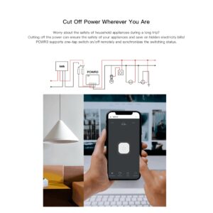 GloboStar® 80060 SONOFF POWR3 – Wi-Fi Smart High Power Switch – 25A/5500W