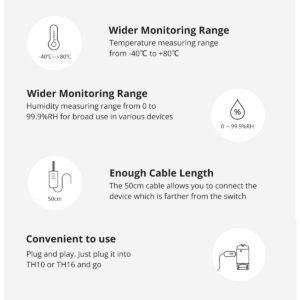 GloboStar® 80063 SONOFF AM2301 – Smart Temperature & Humidity TH Sensor for TH10 & TH16 Models