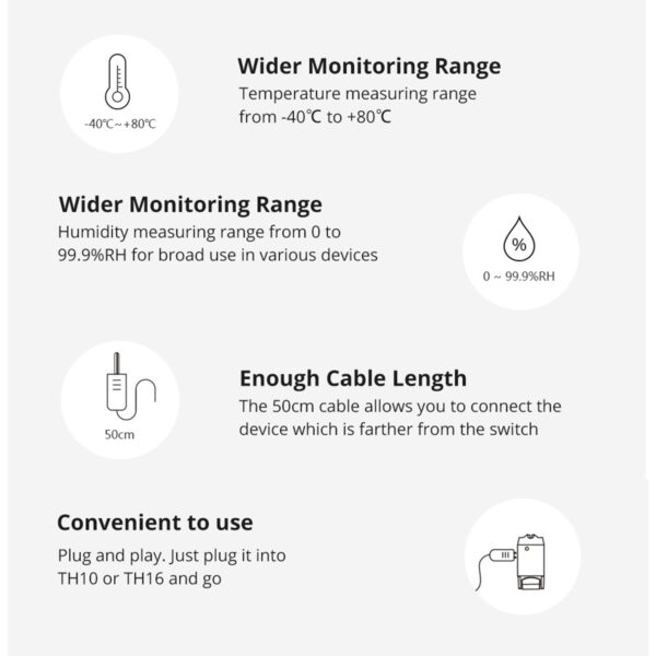 GloboStar® 80063 SONOFF AM2301 – Smart Temperature & Humidity TH Sensor for TH10 & TH16 Models