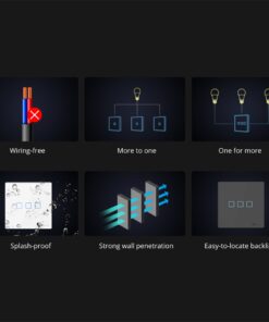 GloboStar® 80065 SONOFF T2EU1C-RF – 433MHz Wireless Smart Wall Touch Button Switch 1 Way – RF Series