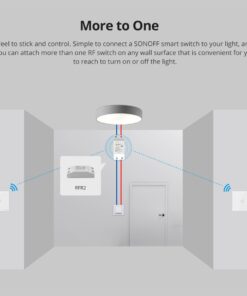 GloboStar® 80065 SONOFF T2EU1C-RF – 433MHz Wireless Smart Wall Touch Button Switch 1 Way – RF Series