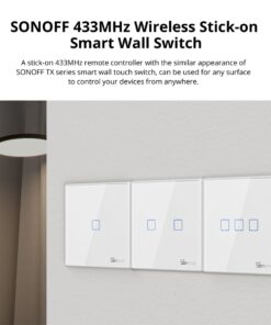 GloboStar® 80065 SONOFF T2EU1C-RF – 433MHz Wireless Smart Wall Touch Button Switch 1 Way – RF Series