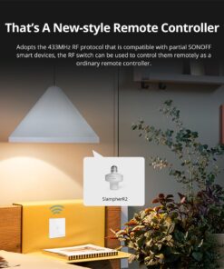 GloboStar® 80065 SONOFF T2EU1C-RF – 433MHz Wireless Smart Wall Touch Button Switch 1 Way – RF Series