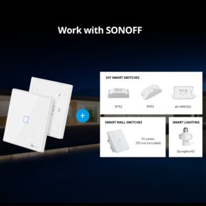 GloboStar® 80066 SONOFF T2EU2C-RF – 433MHz Wireless Smart Wall Touch Button Switch 2 Way – RF Series