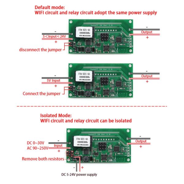 GloboStar® 80068 SONOFF SV – Safe Voltage Wi-Fi Wireless Switch Smart Home Module Support Secondary Development